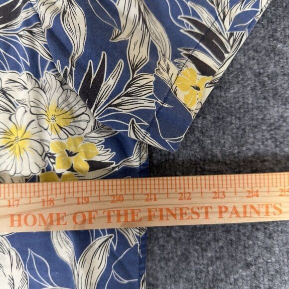 Denim & Supply Ralph Lauren Shirt Men M Blue Floral Button Up Short Sleeve Adult - Picture 5 of 6